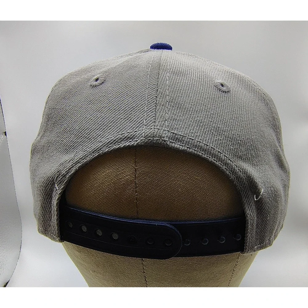 New Era Youth 9FIFTY Snapback Hat Gray‎ Blue Logo Baseball Cap Adjustable